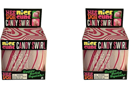 NeeDoh Candy Swirl Nice Cube Squishy Fidget Toy 2x Lot