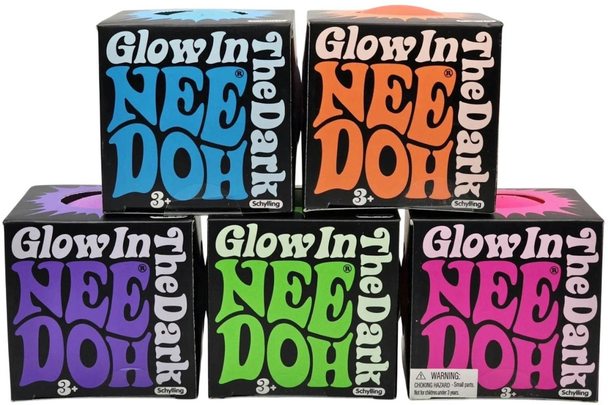 NeeDoh Glow in the Dark Squishy Fidget Toy Set of 5 Pink/Green/Orange/Blue/Purple