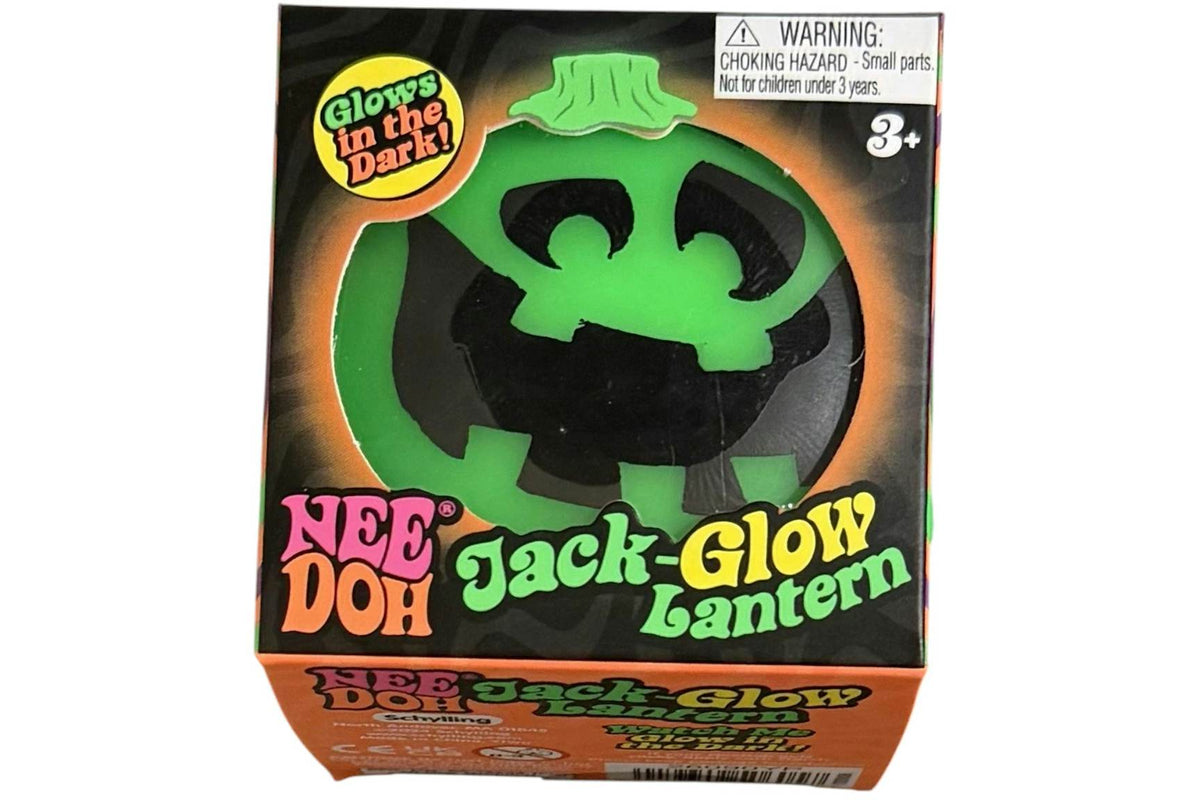 NeeDoh Jack-Glow Lantern Squishy Fidget Toy (Random Facial Expression) Green