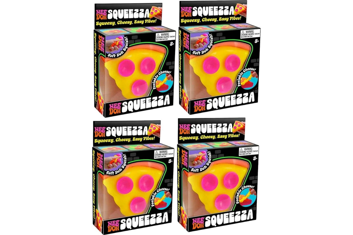 NeeDoh Squeeza Pizza Squishy Fidget Toy 4x Lot