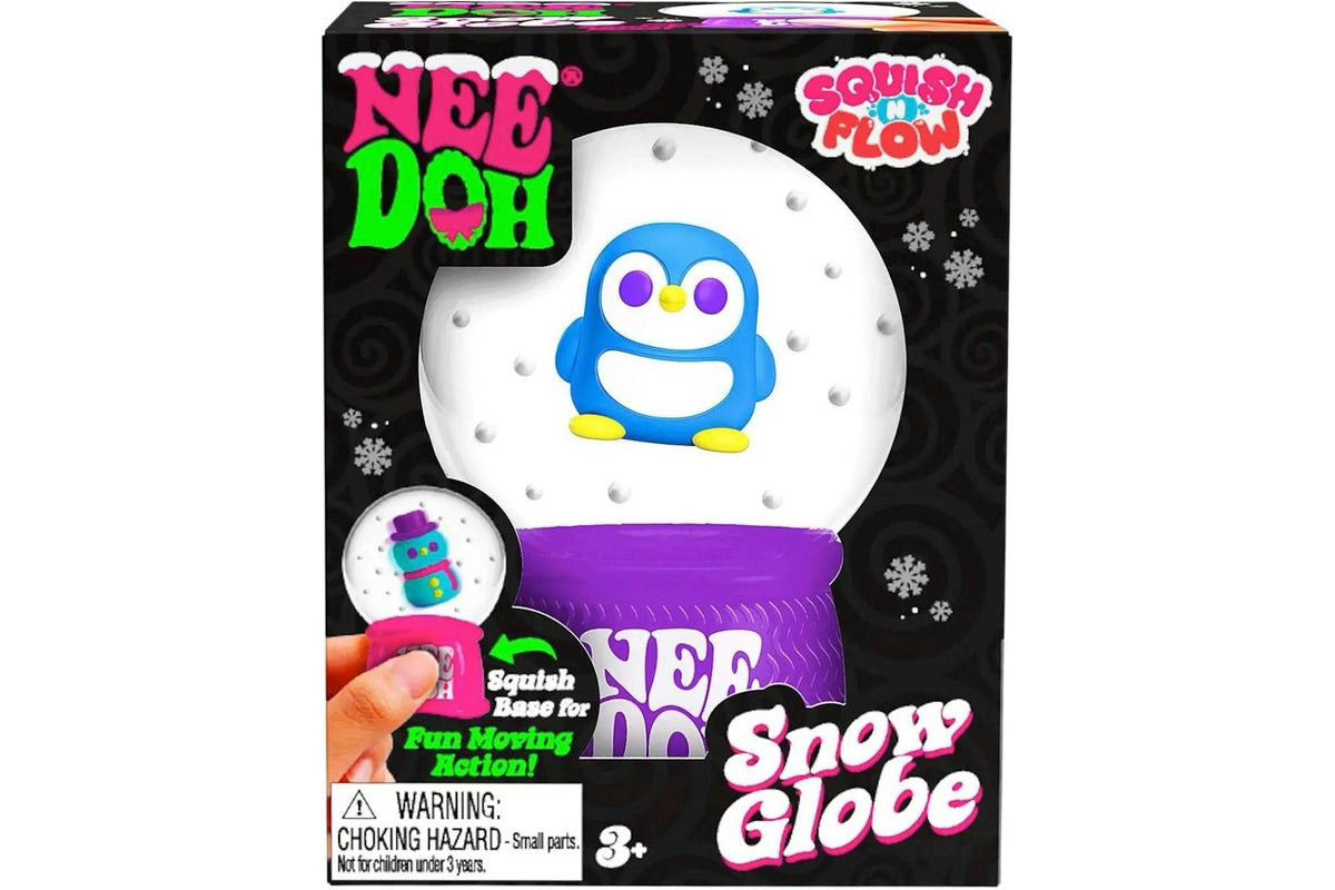 NeeDoh Squishmas Squish n' Flow Snow Globe Penguin Squishy Fidget Toy