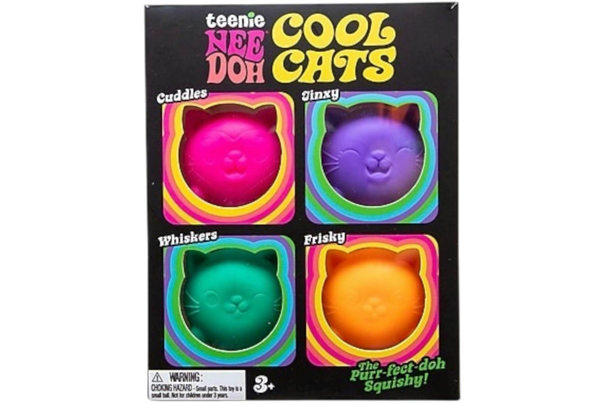 NeeDoh Teenie Cool Cat 4-Pack Squishy Fidget Toy