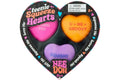 NeeDoh Teenie Squeeze Hearts Squishy Fidget Toy Set of 3 Pink/Orange/Purple