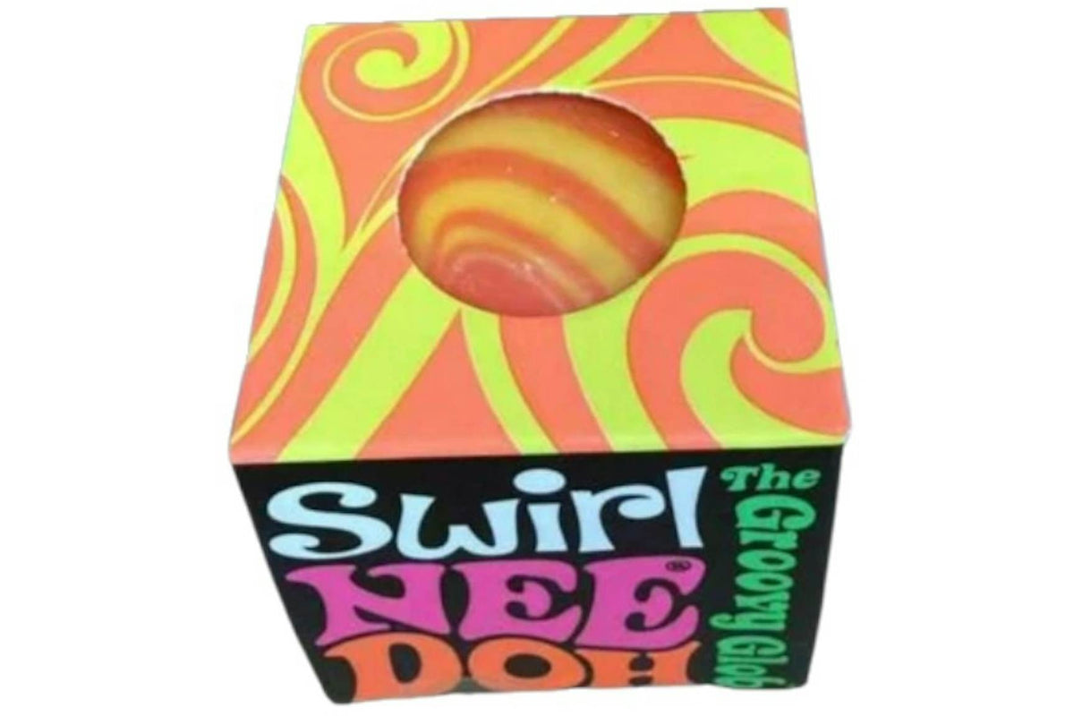 NeeDoh Teenie Swirl Groovy Glob Squishy Fidget Toy Orange
