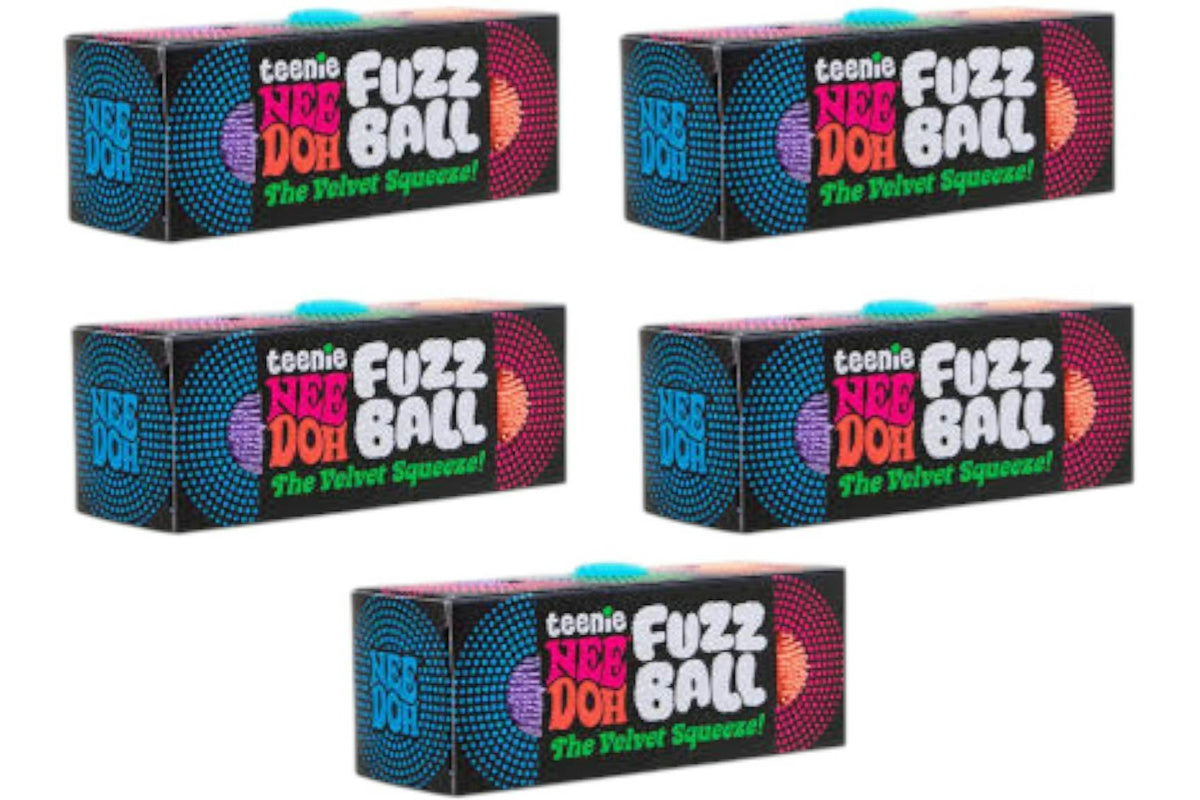 NeeDoh Teenie Fuzz Ball 3-Pack Squishy Fidget Toy 5x Lot