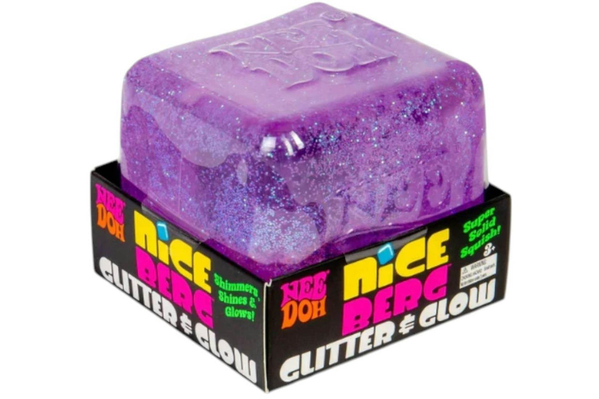 NeeDoh Nice Berg Glitter and Glow Squishy Fidget Toy Purple